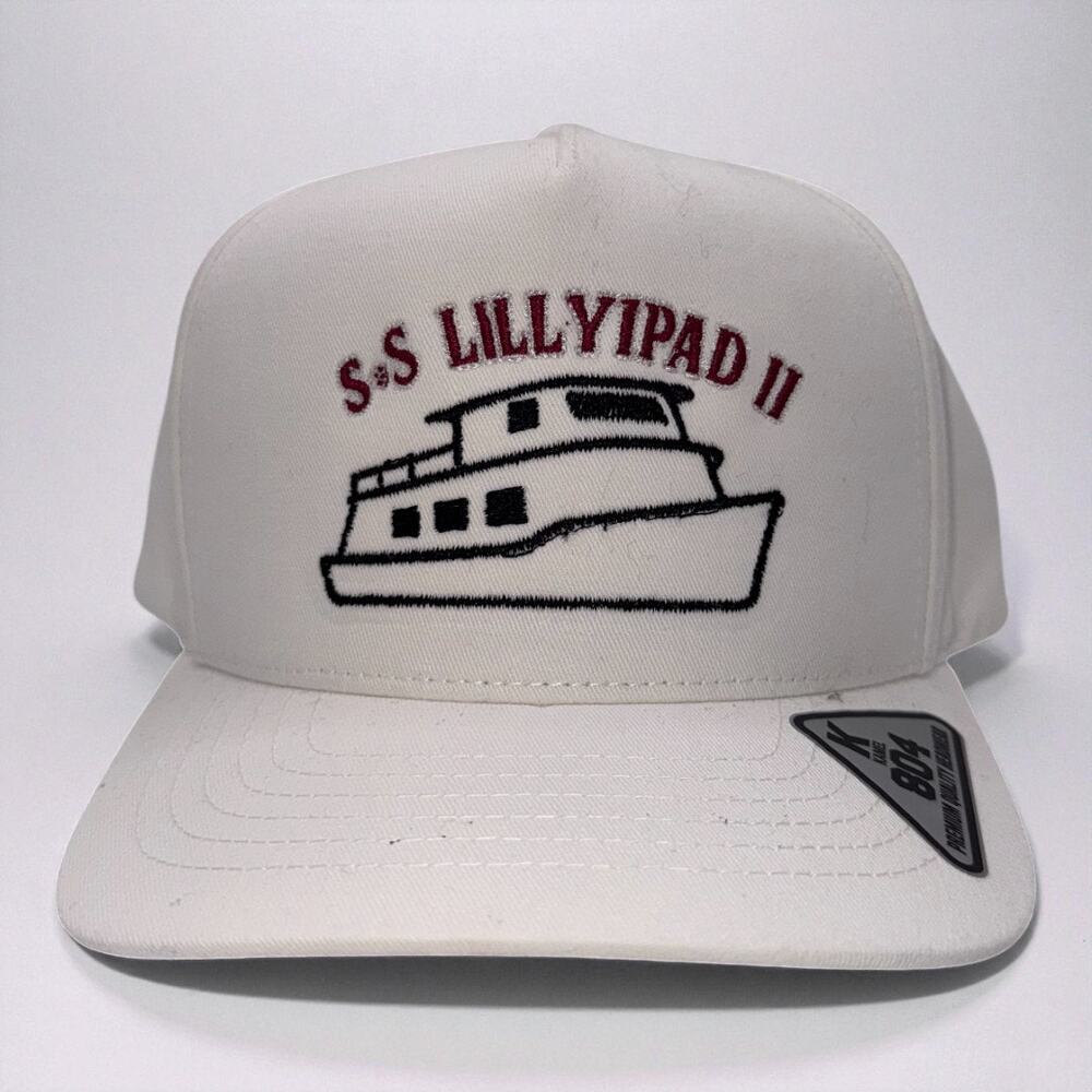 SS Lilypad Embroidery (Version 2) | White and Burgundy Embroidery | Mad Capper